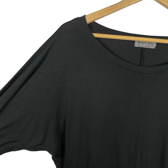 Michael Stars Russo Relaxed Fit Batwing Sleeve Top in Black One Size - Picture 7 of 12